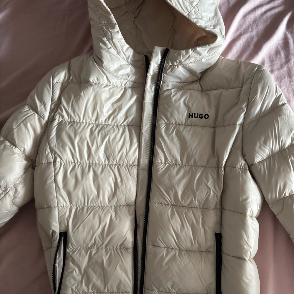 HUGO Womens Off-White Puffer Jacket
